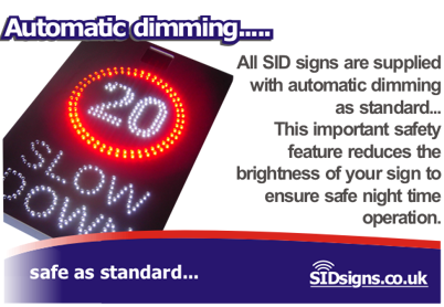 slow down speed signs auto dimming explained