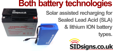 lithium ion sid battery with solar panel